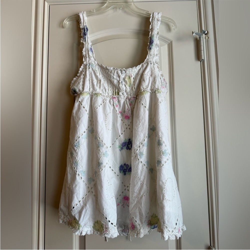 For Love Lemons Andrea Whimsical Eyelets Embroidered Mini Dress size medium - Picture 4 of 8